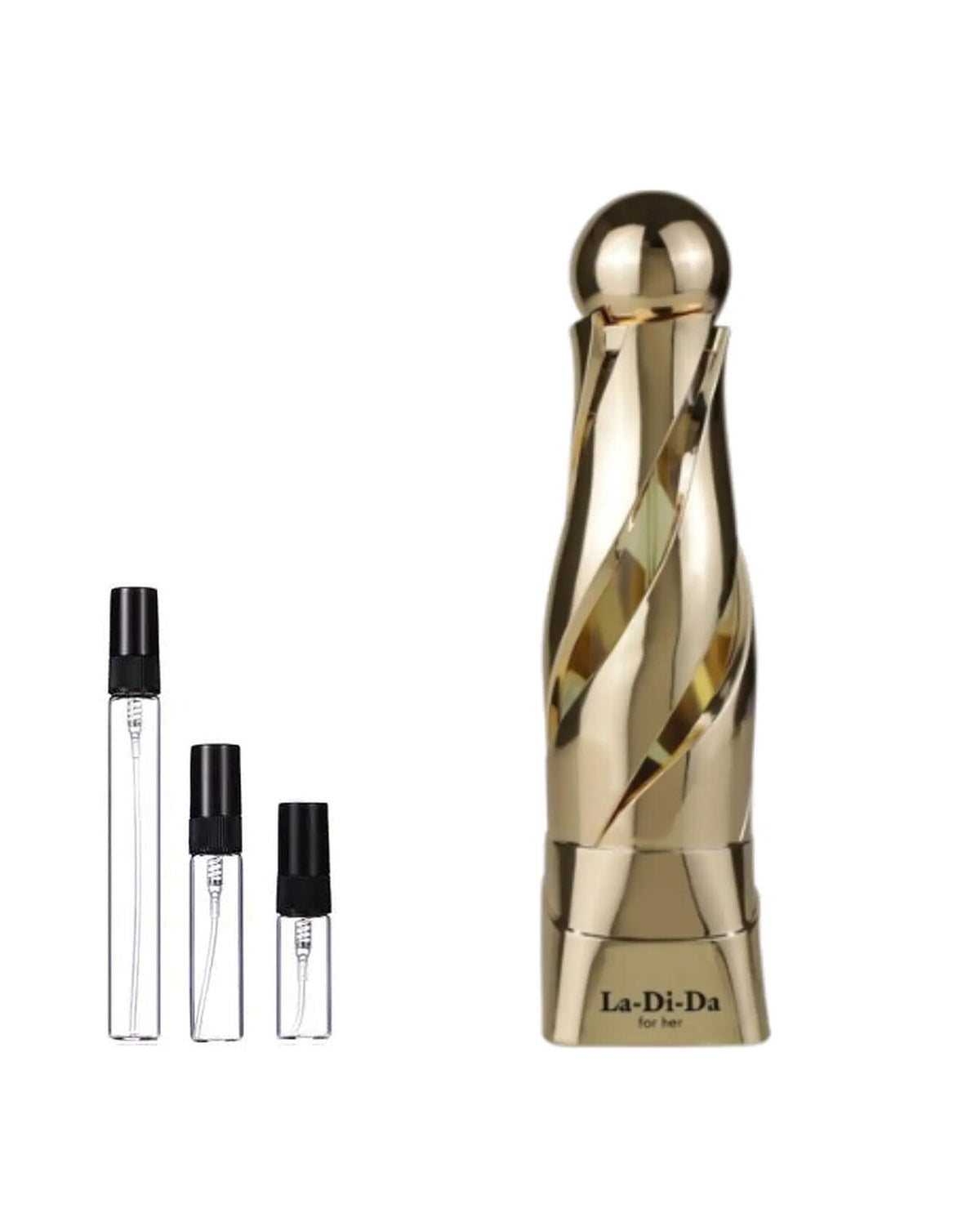 Arabiyat Prestige La Di Da For Her sample – decant naast de volle fles ter herkenning