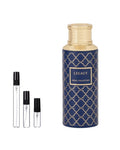 Maison Asrar Legacy sample – decant naast de volle fles ter herkenning