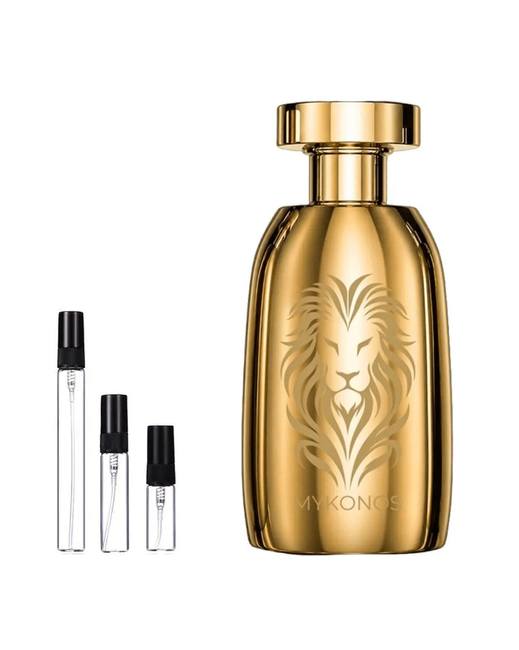 Mykonos Empire sample – decant naast de volle fles ter herkenning
