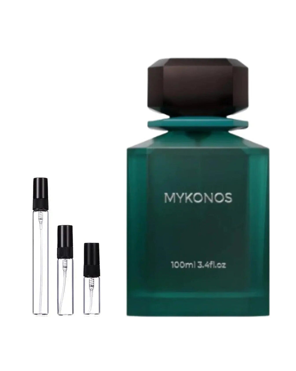 Mykonos Sorrento sample – decant naast de volle fles ter herkenning