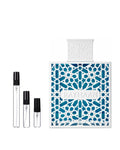 Rayhaan Azul sample – decant naast de volle fles ter herkenning