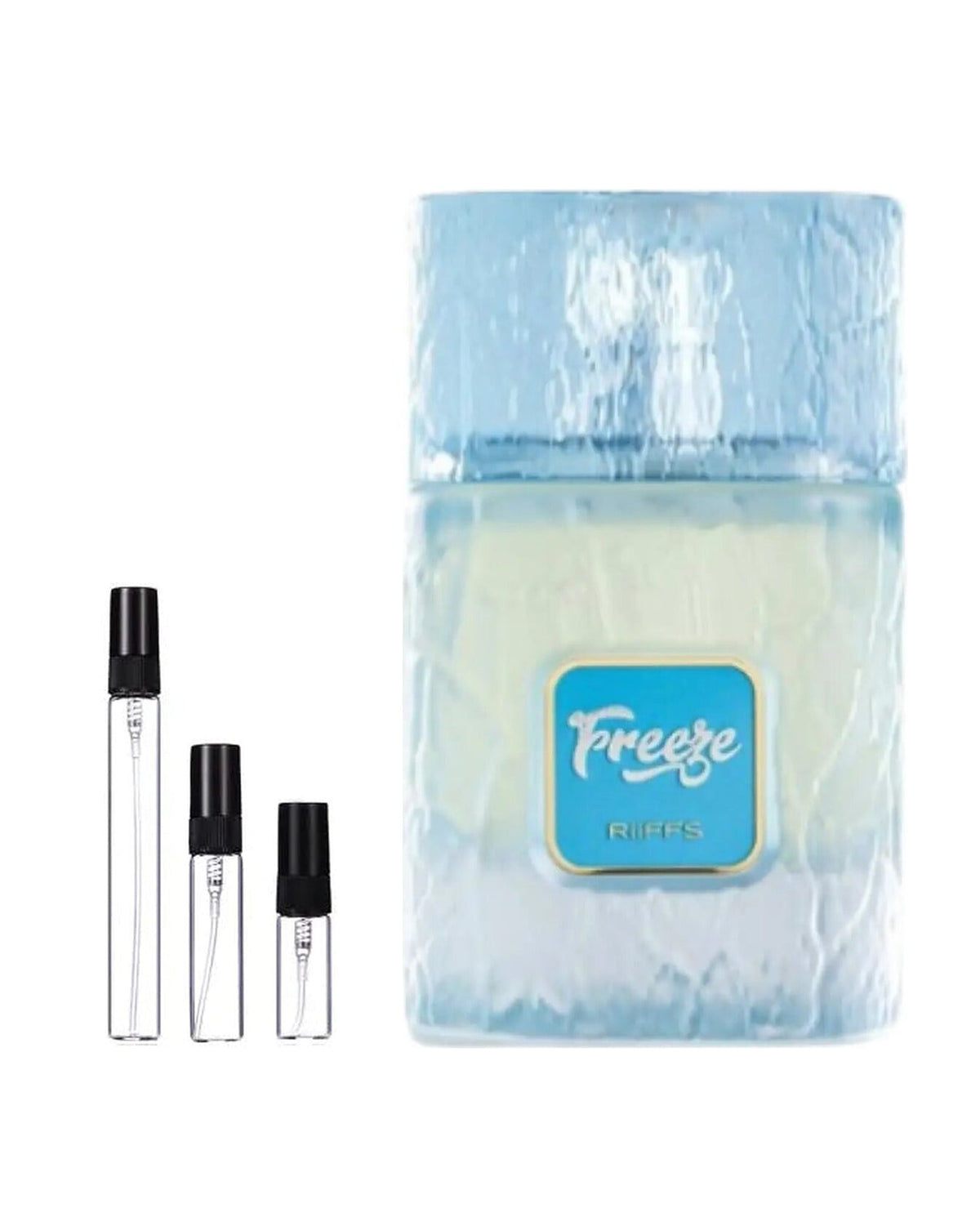 Riiffs Freeze sample – decant naast de volle fles ter herkenning