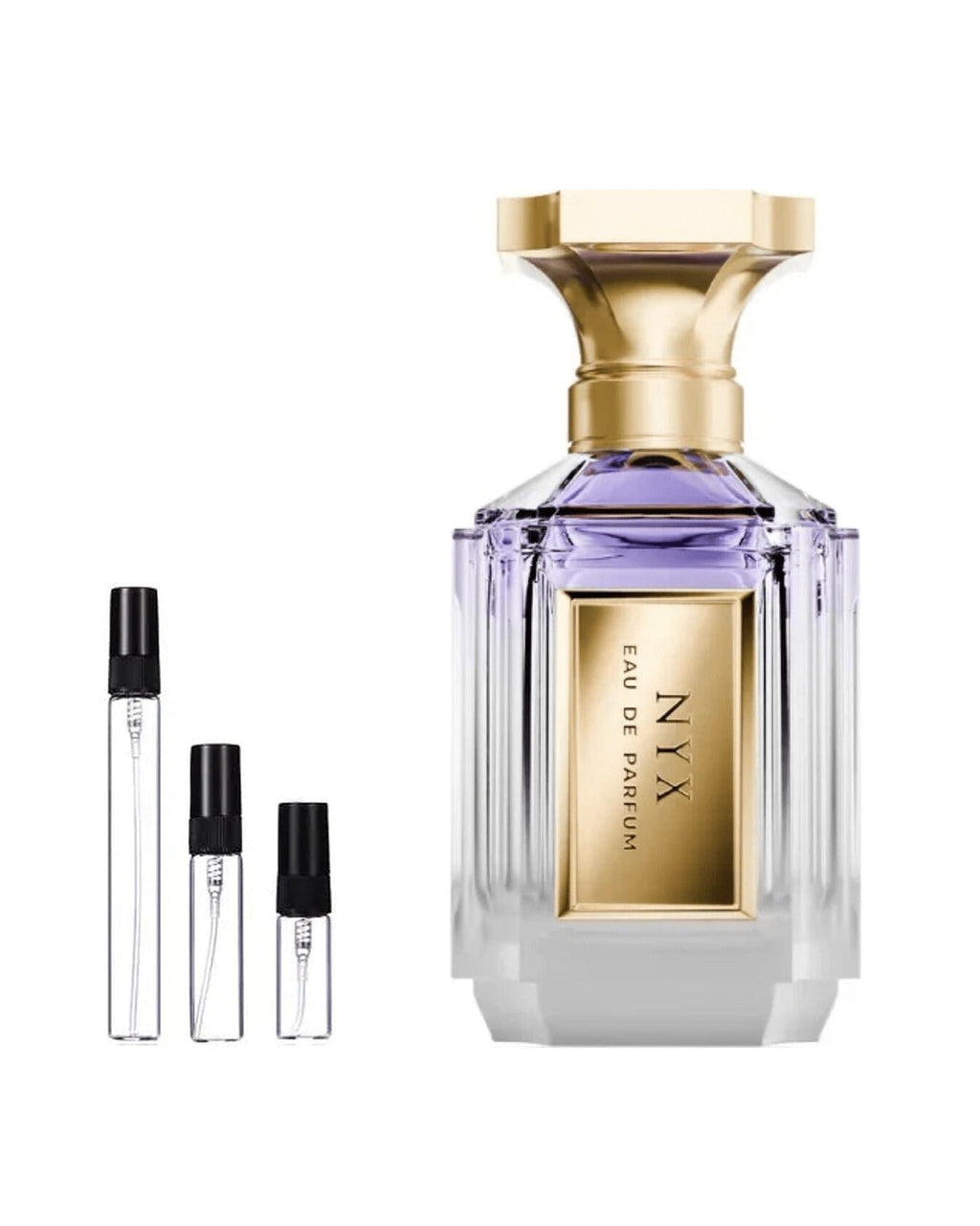 Velixir Nyx sample – decant naast de volle fles ter herkenning