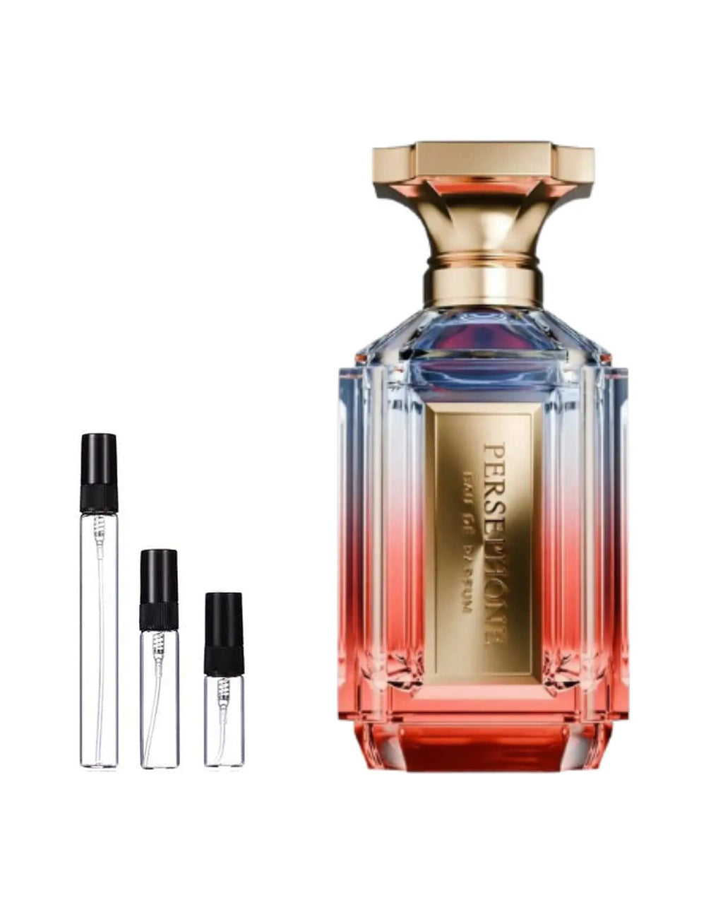 Velixir Persephone sample – decant naast de volle fles ter herkenning